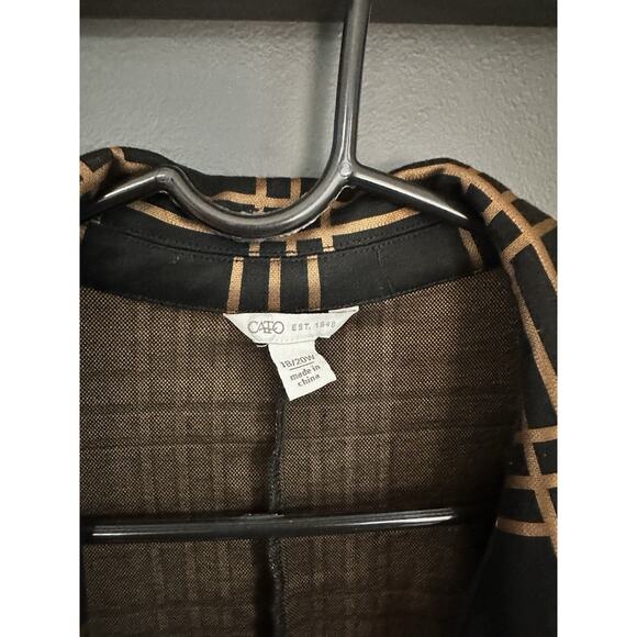 Cato Women’s Black & Gold Plaid Longline Blazer - Womens Plus Size 18/20 - Picture 2 of 6